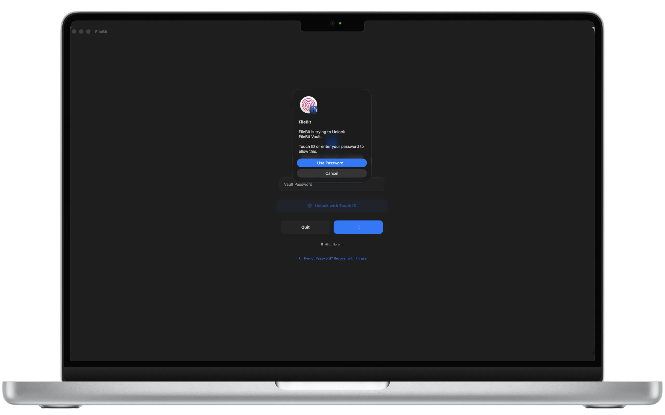 FileBit Touch ID unlock