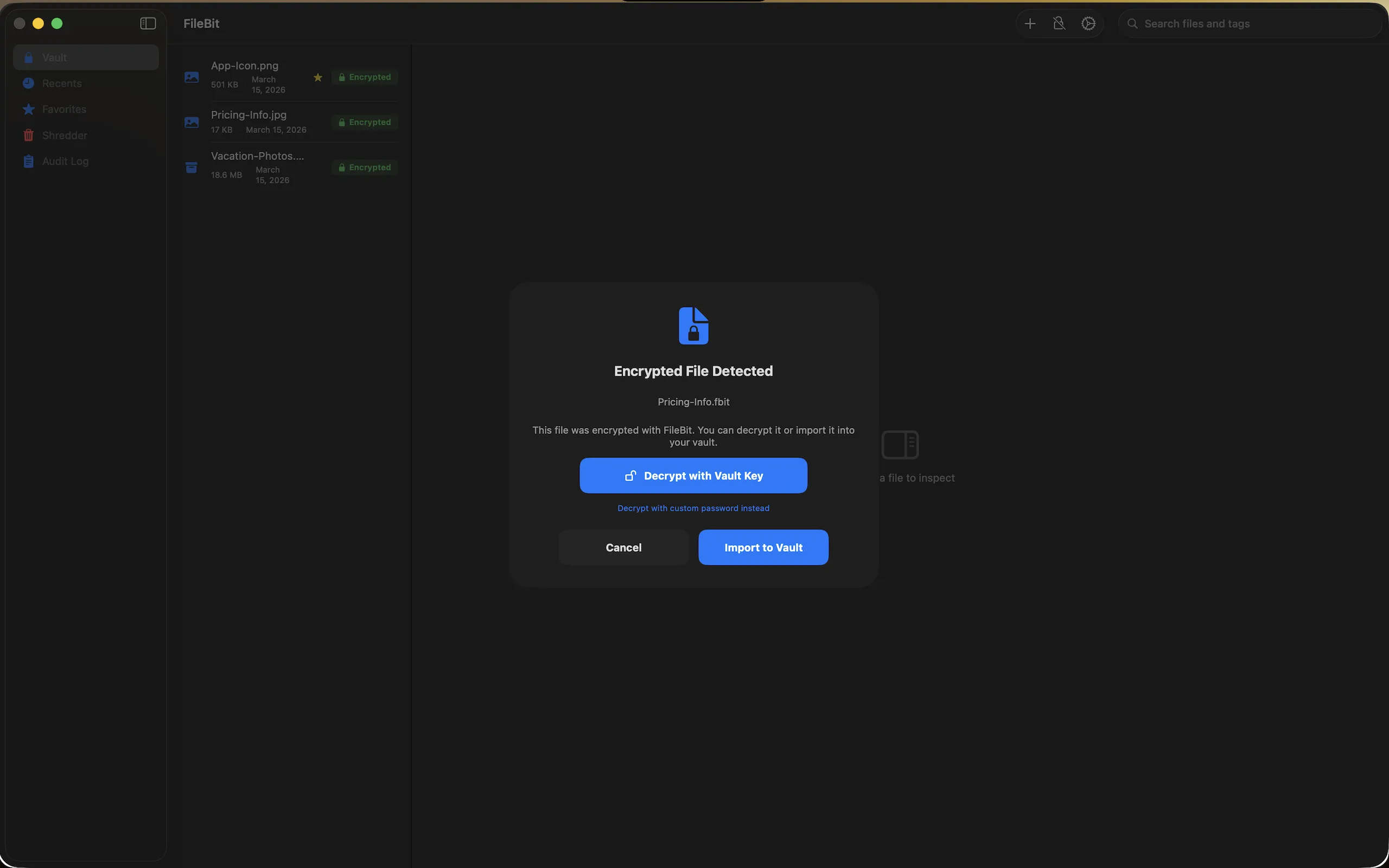 FileBit encrypted file detection