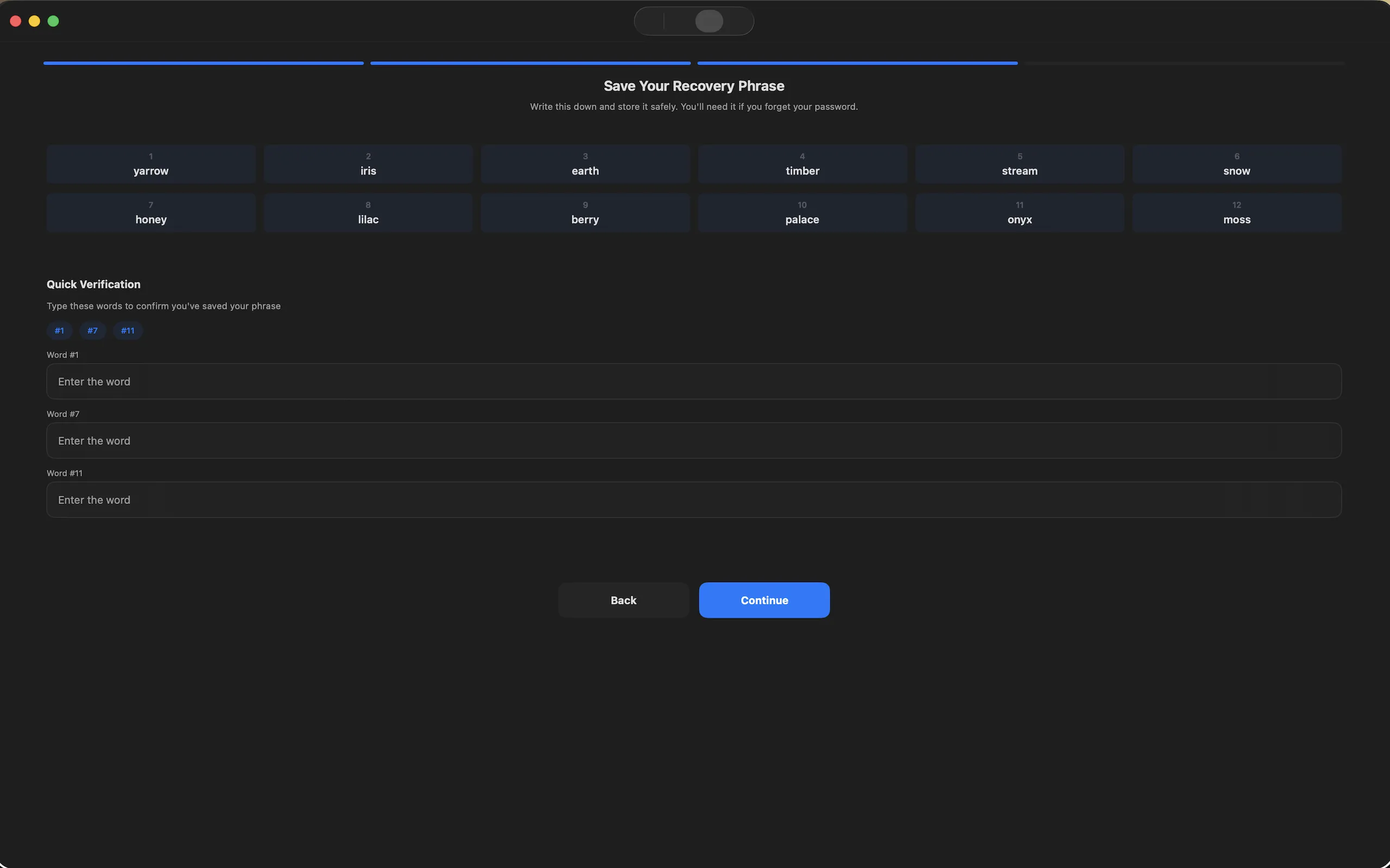 FileBit Recovery Phrase